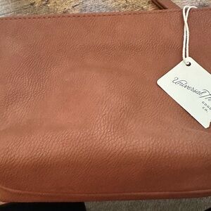 Make up bag pebble brown/rust leather